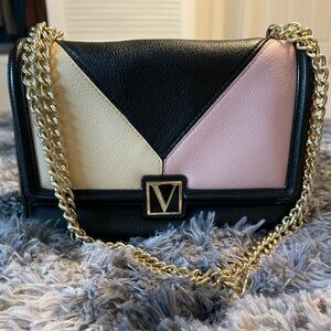 Victoria’s secret - V-Logo Black, Pink, and Cream Women's Bag